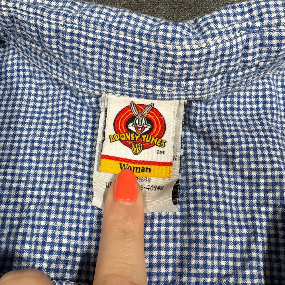 Vintage Women’s Looney Tunes Tweety Bird Gingham button up vest size XXL